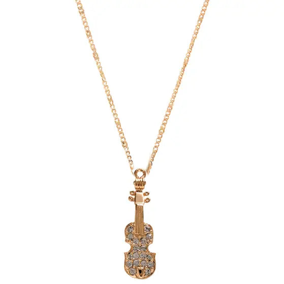 Gold Violin Pendant