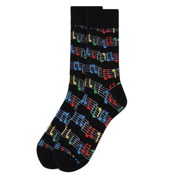 Colorful Music Staff Socks
