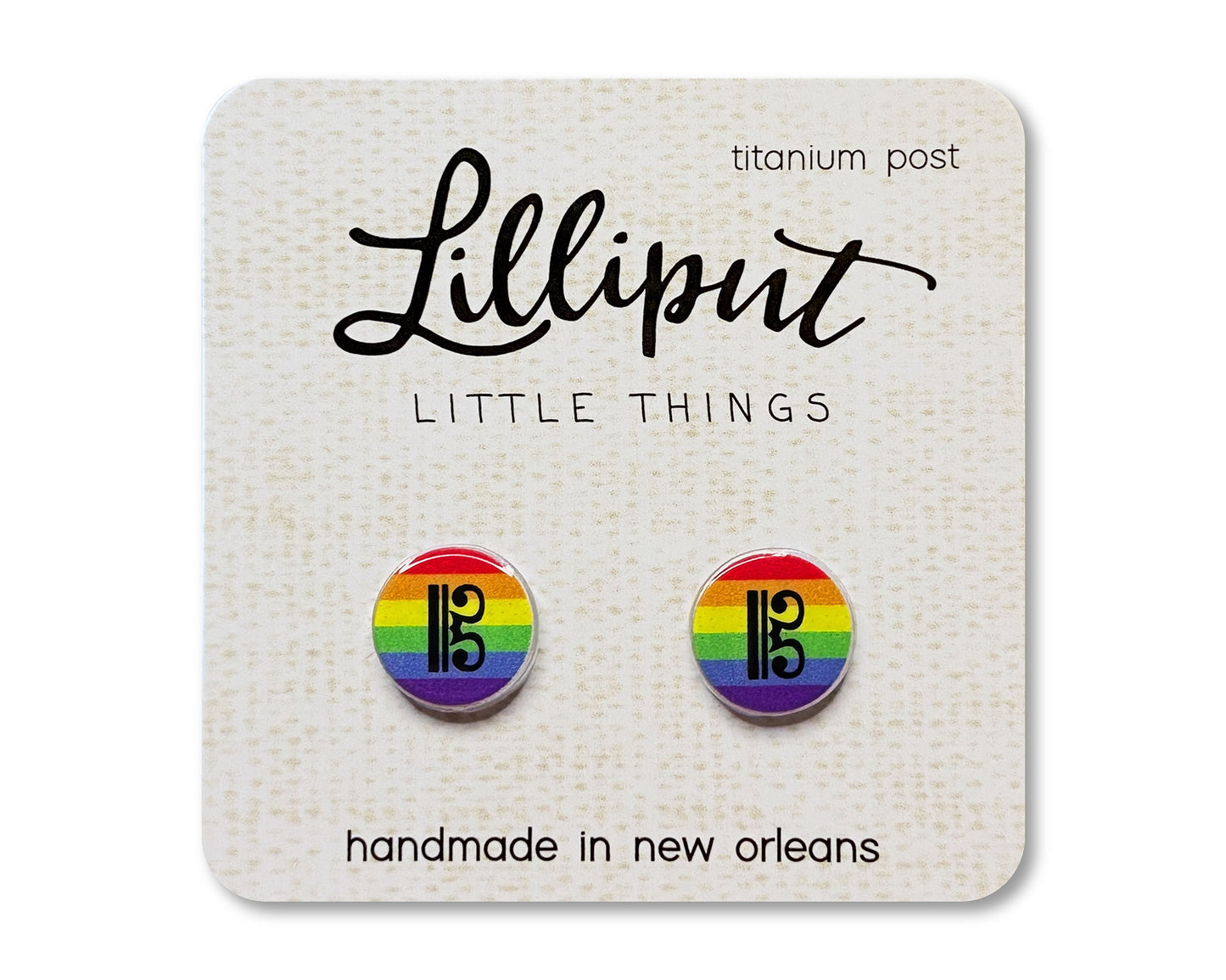 Rainbow Alto Clef Earrings