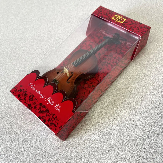 5" Cello Wood Ornament With Red Gift Box