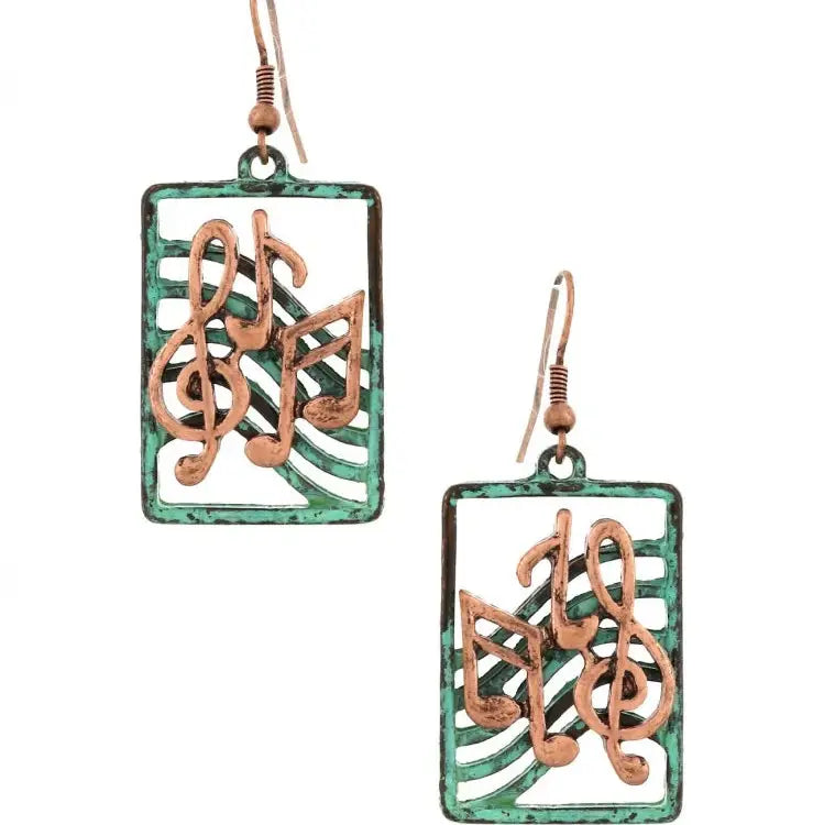 Music To My Earrings Copper Patina