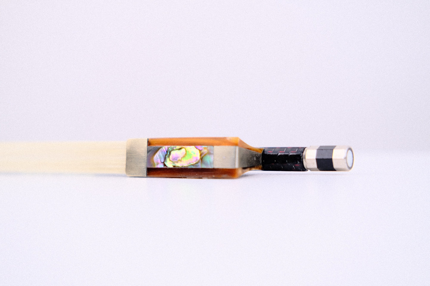 Color Infused Braided Violin Bow with Horn Frog  Fleur De Lis