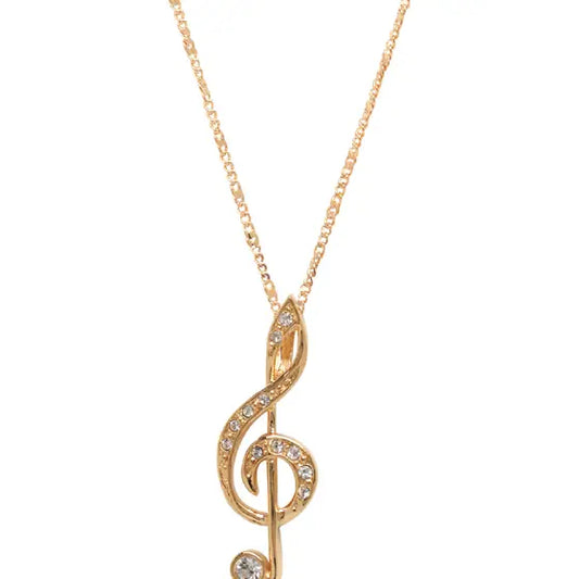 Gold Treble Clef Pendant