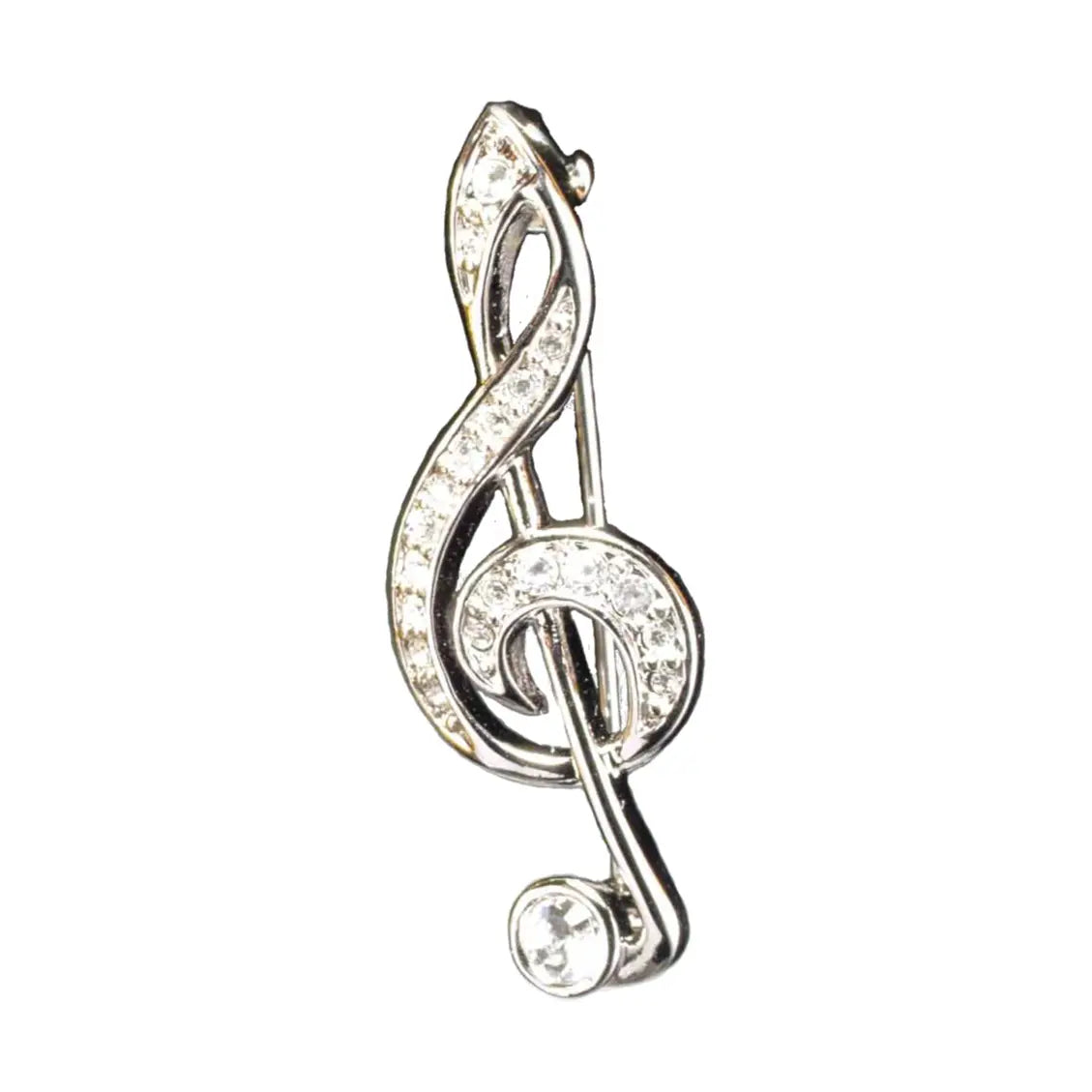 Silver Treble Clef Brooch