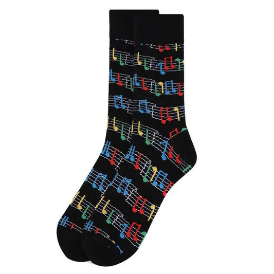 Colorful Music Staff Socks