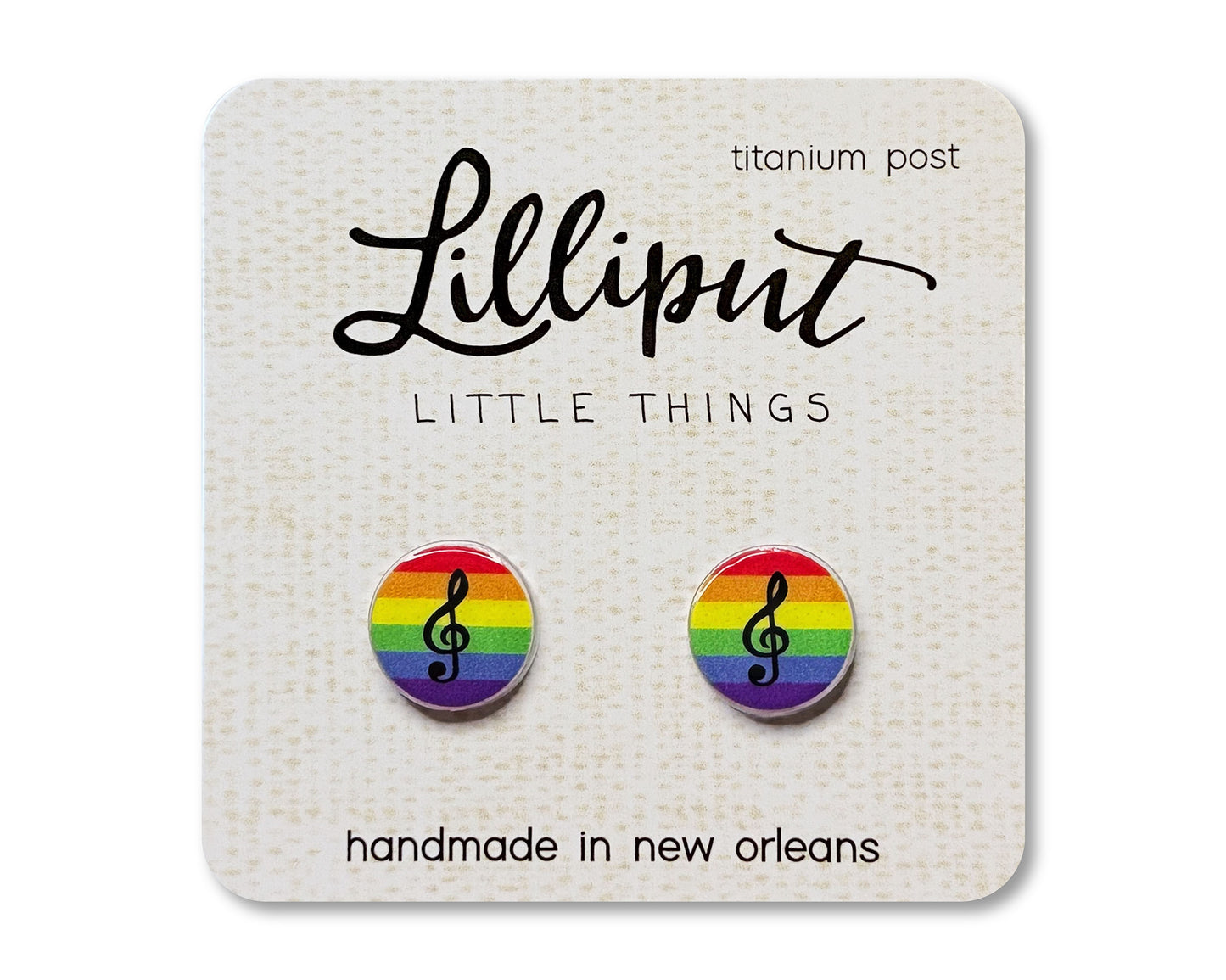 Rainbow Treble Clef Earrings