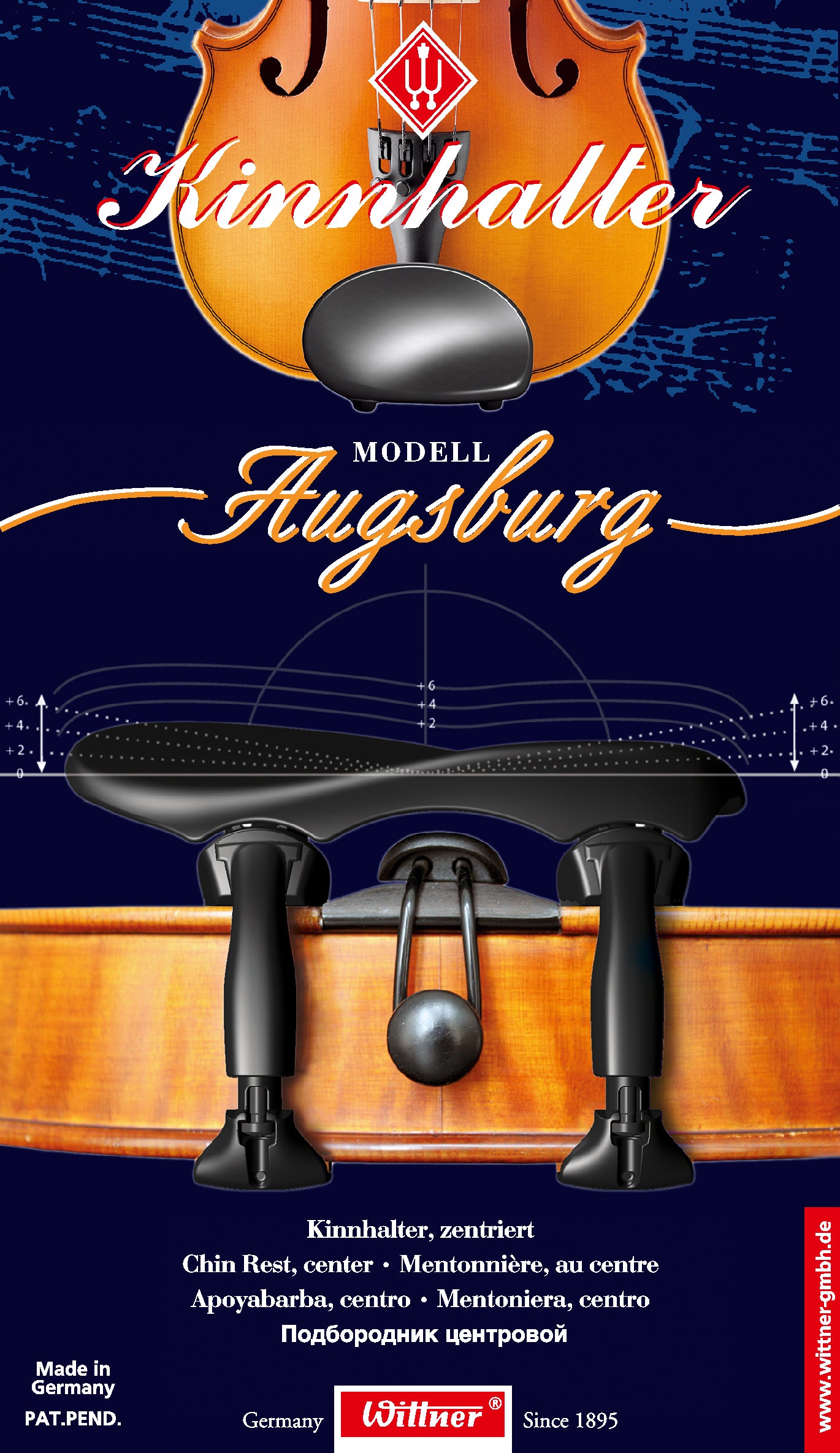 Wittner Augsburg 4/4-3/4 Vln Chinrest