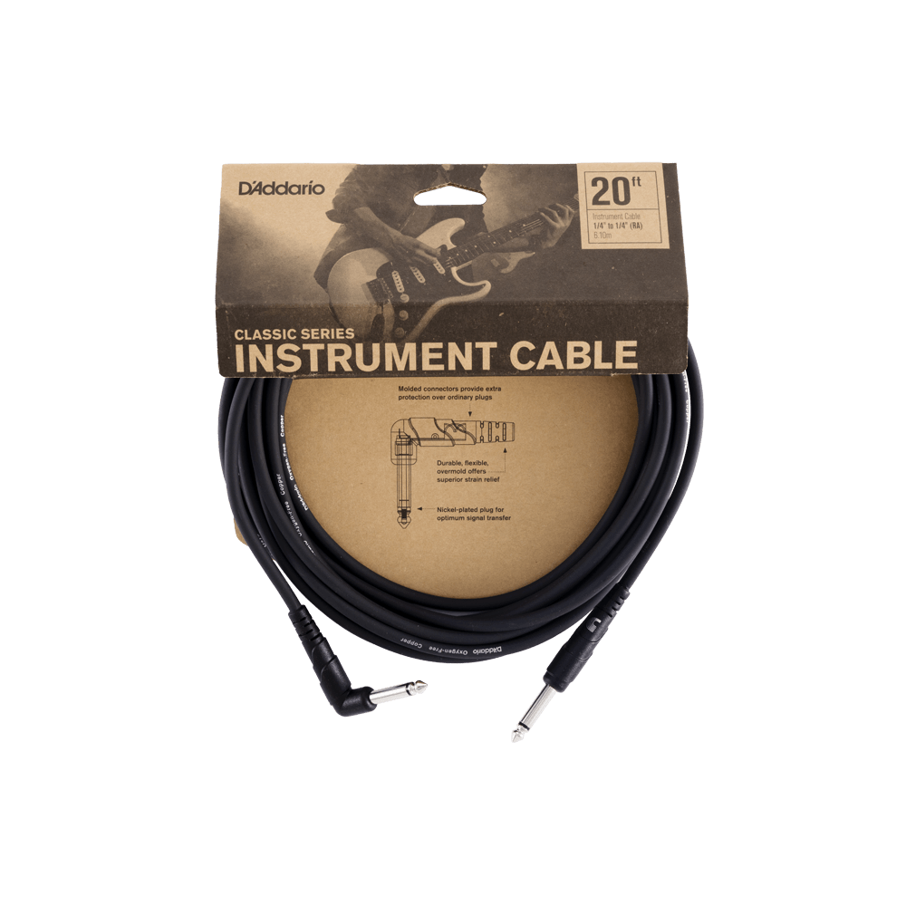 D'Addario Classic Series Instrument Cable - Straight/Right, 20'