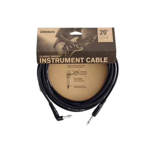D'Addario Classic Series Instrument Cable - Straight/Right, 20'